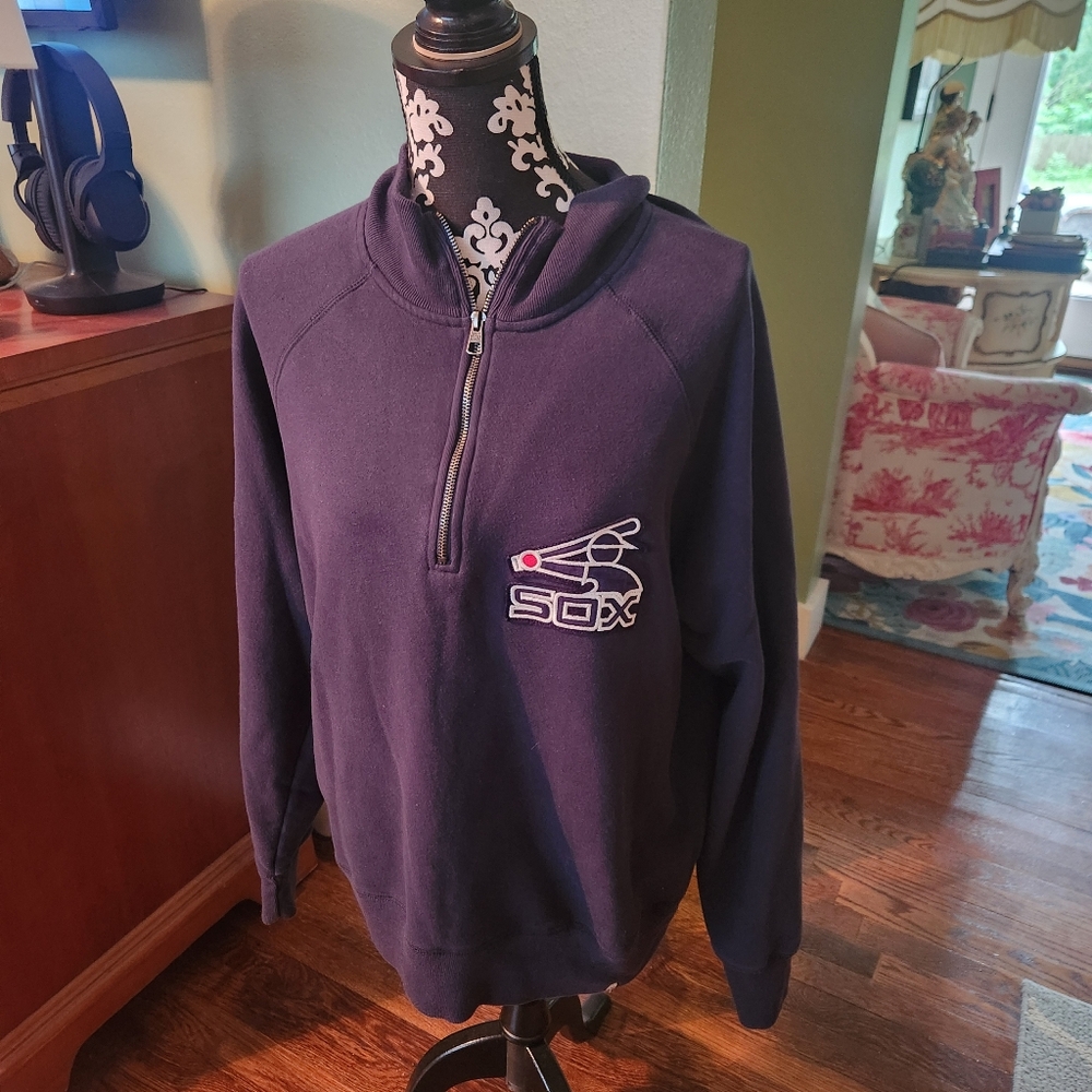 White Sox Forty Seven Brand 1/4 Zip Sweatshirt (Men's L) Blue